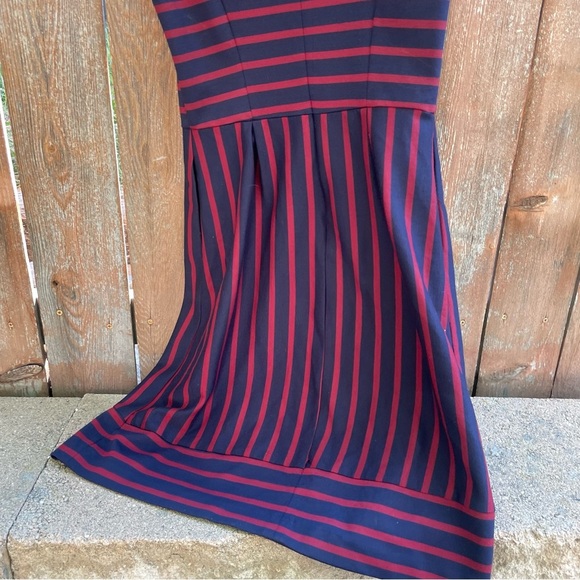 MERONA Women’s Navy Red Striped Sleeveless Sheath Dress Size Small - Picture 7 of 9